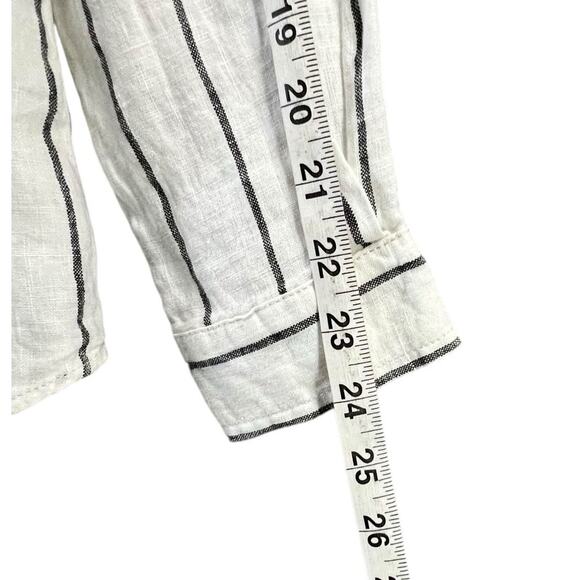 Joie White and Black Striped Blouse - Picture 10 of 14